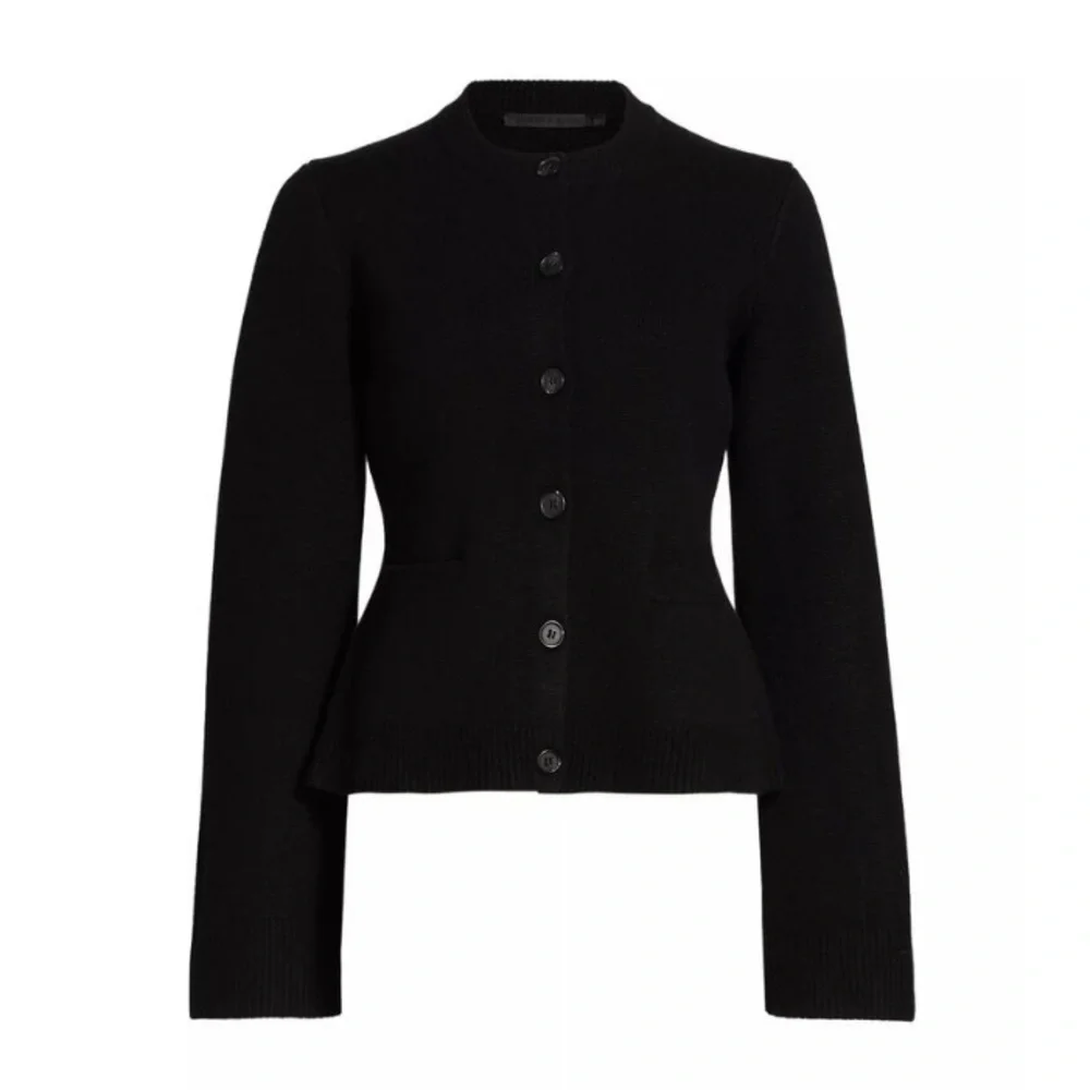 Jenni Kayne Cooper Wool Cashmere Crewneck Button Knit Cardigan Sweater Black - Picture 5 of 14
